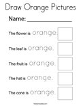 Draw Orange Pictures Coloring Page