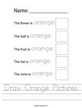 Draw Orange Pictures Worksheet