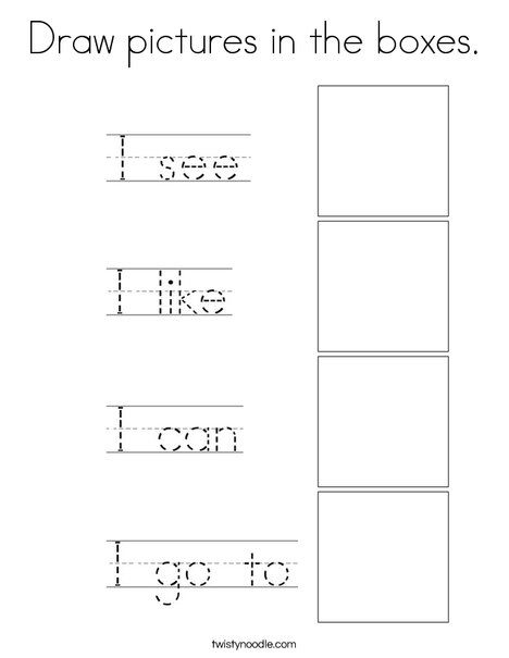 Draw pictures in the boxes Coloring Page - Twisty Noodle Draw pictures in the boxes Coloring Page - Twisty Noodle