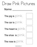 Draw Pink Pictures Coloring Page