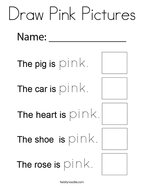 Draw Pink Pictures Coloring Page