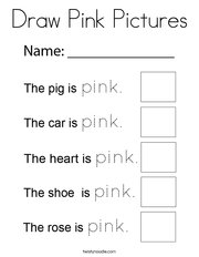 Draw Pink Pictures Coloring Page