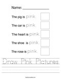 Draw Pink Pictures Worksheet