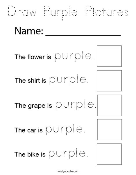 Draw Purple  Pictures Coloring Page