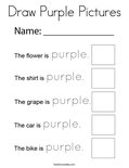 Draw Purple Pictures Coloring Page