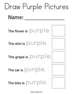 Draw Purple Pictures Coloring Page