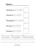 Draw Purple Pictures Worksheet