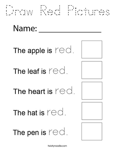 Draw Red Pictures Coloring Page