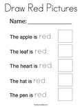 Draw Red Pictures Coloring Page
