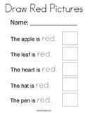 Draw Red Pictures Coloring Page