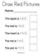 Draw Red Pictures Coloring Page