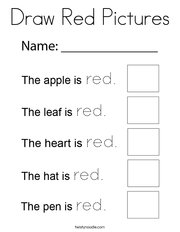 Draw Red Pictures Coloring Page