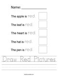 Draw Red Pictures Worksheet