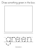 Draw something green in the box Coloring Page