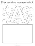 Draw something that starts with A Coloring Page