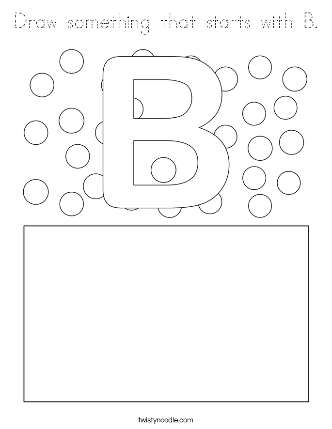 Draw something that starts with B. Coloring Page
