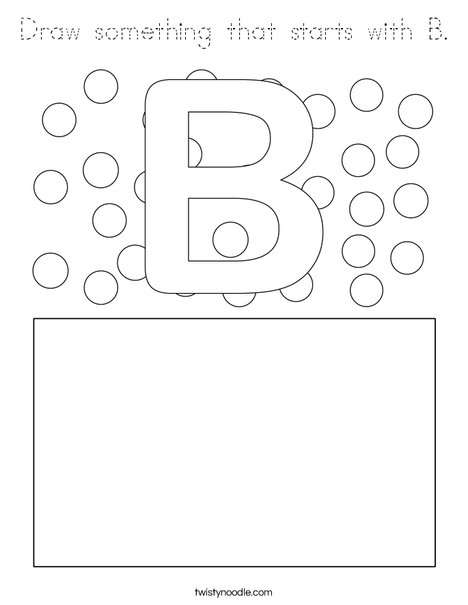 Draw something that starts with B. Coloring Page