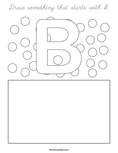 Draw something that starts with B. Coloring Page
