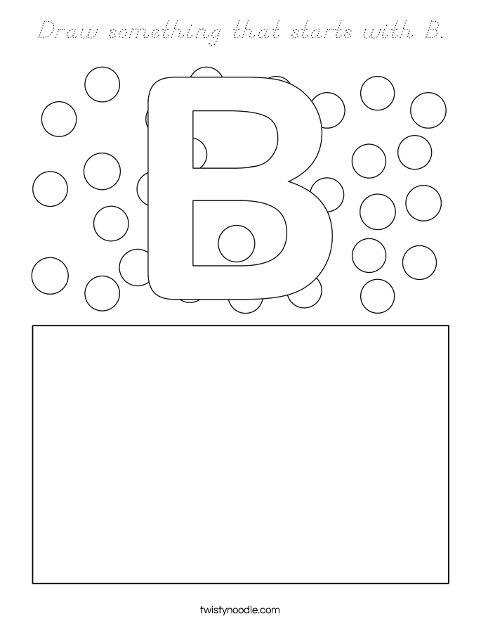 Draw something that starts with B. Coloring Page