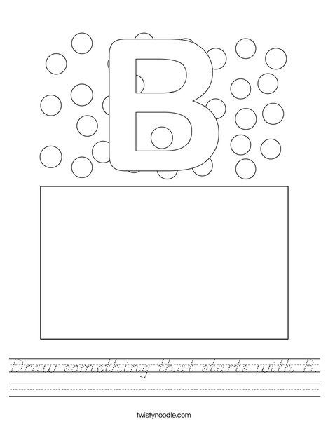 Draw something that starts with B. Worksheet