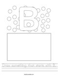 Draw something that starts with B. Worksheet
