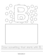 Draw something that starts with B Handwriting Sheet