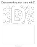 Draw something that starts with D Coloring Page