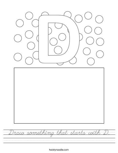 Draw something that starts with D. Worksheet