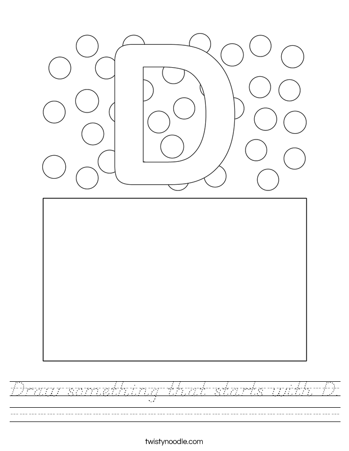 Draw something that starts with D. Worksheet