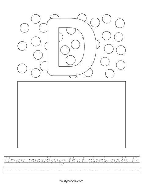 Draw something that starts with D. Worksheet