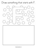 Draw something that starts with F Coloring Page