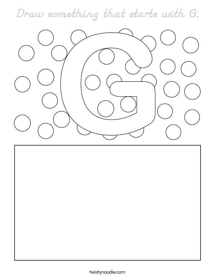 Draw something that starts with G. Coloring Page
