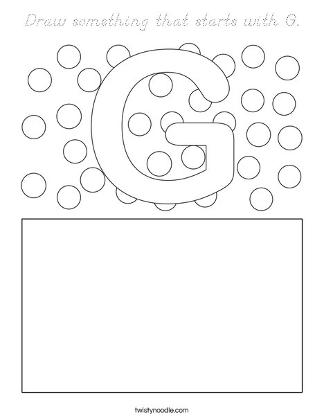 Draw something that starts with G Coloring Page