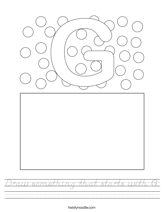 Draw something that starts with G. Worksheet