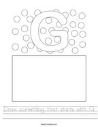 Draw something that starts with G Handwriting Sheet