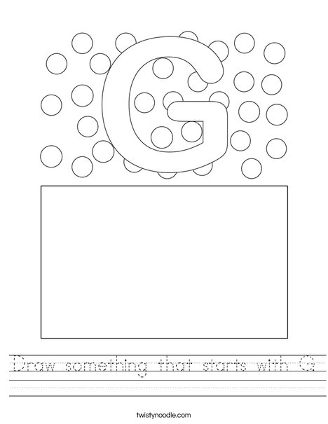 Draw something that starts with G Worksheet