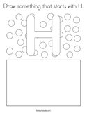 Draw something that starts with H Coloring Page