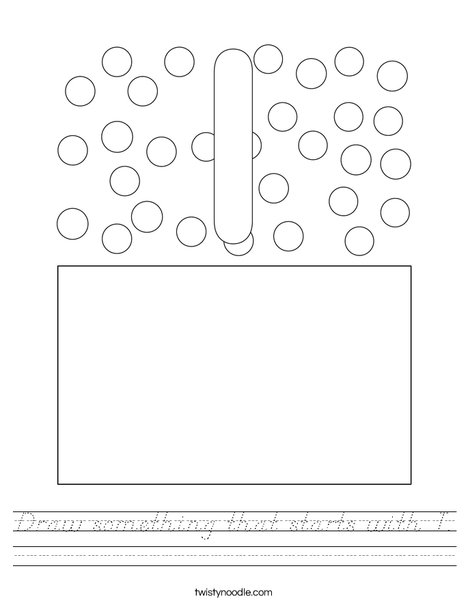 Draw something that starts with I. Worksheet