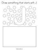Draw something that starts with J Coloring Page