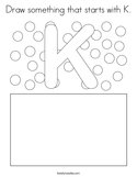Draw something that starts with K Coloring Page