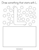 Draw something that starts with L Coloring Page