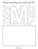 Draw something that starts with M Coloring Page