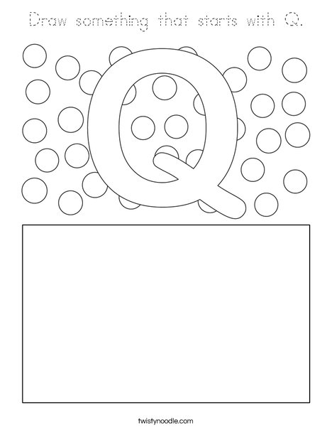 Draw something that starts with Q. Coloring Page
