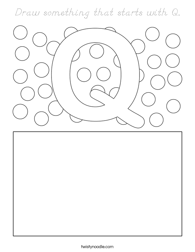 Draw something that starts with Q. Coloring Page