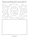 Draw something that starts with Q Coloring Page