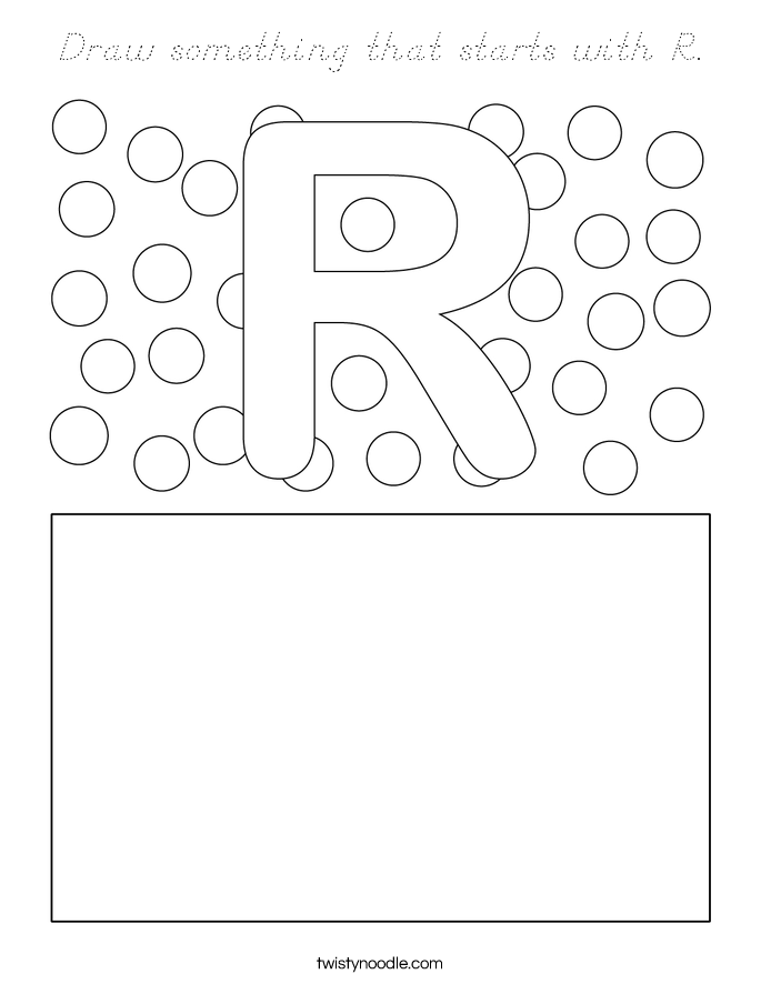 Draw something that starts with R. Coloring Page