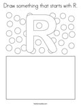 Draw something that starts with R. Coloring Page