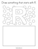 Draw something that starts with R Coloring Page