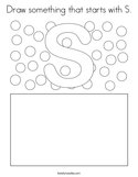 Draw something that starts with S Coloring Page