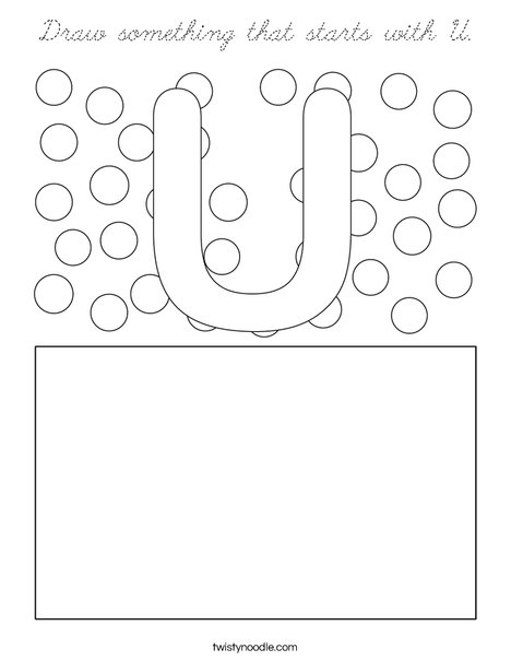 Draw something that starts with U. Coloring Page